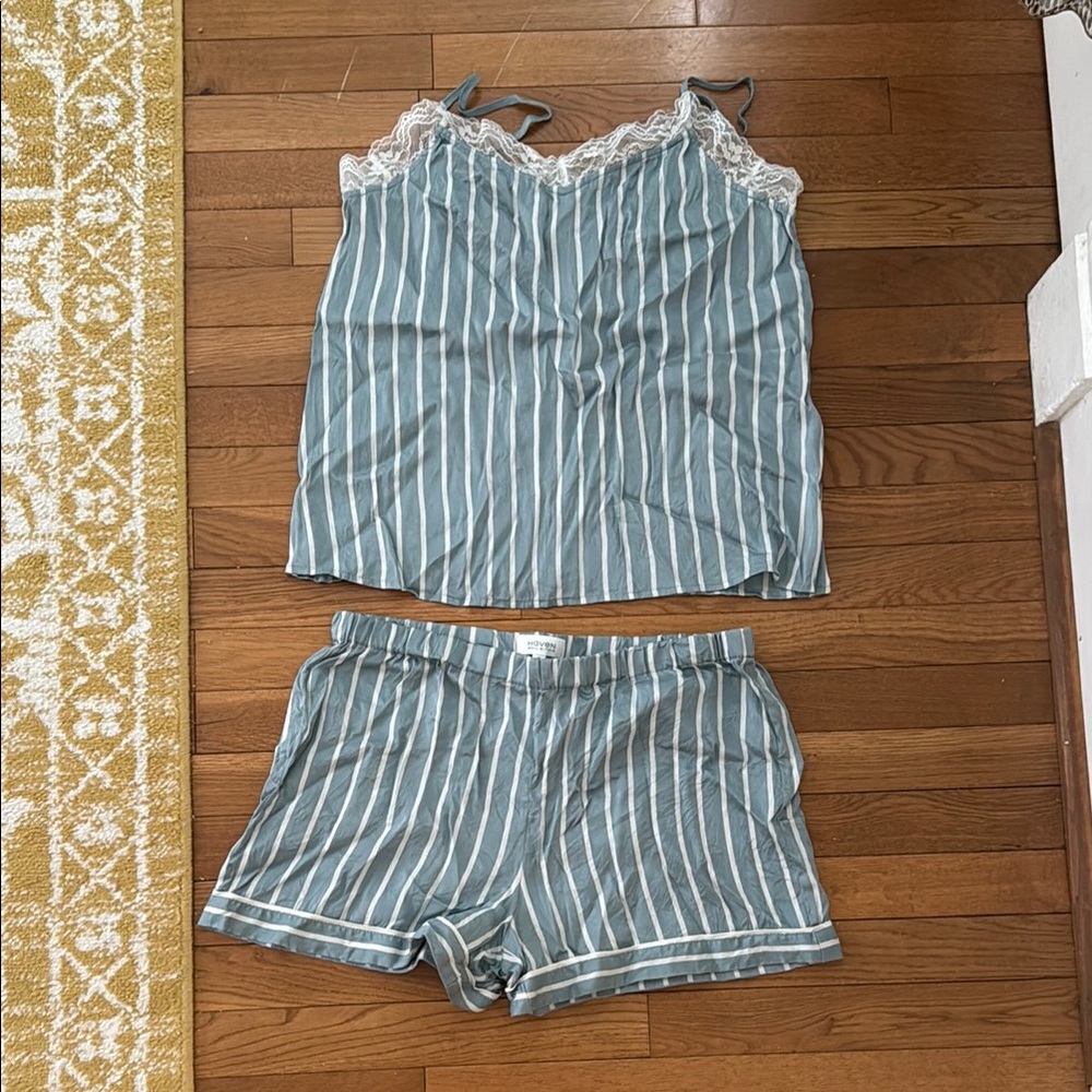 Talbots Blue and White Striped Pajama Set